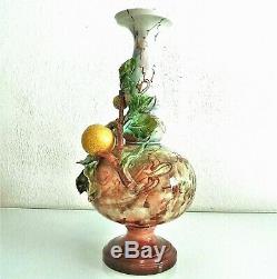Superb Large Ceramic Vase, Slip, Late Nineteenth Time. High. 33 CM