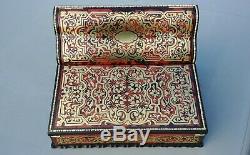 Superb Padfolio Marquetry Somewhat Dated Boulle Napoleon III Nineteenth Box / Box