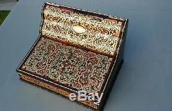 Superb Padfolio Marquetry Somewhat Dated Boulle Napoleon III Nineteenth Box / Box