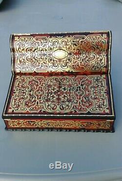 Superb Padfolio Marquetry Somewhat Dated Boulle Napoleon III Nineteenth Box / Box