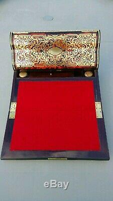 Superb Padfolio Marquetry Somewhat Dated Boulle Napoleon III Nineteenth Box / Box