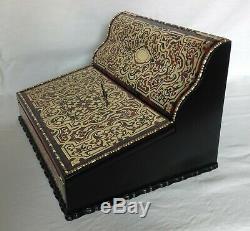 Superb Padfolio Marquetry Somewhat Dated Boulle Napoleon III Nineteenth Box / Box