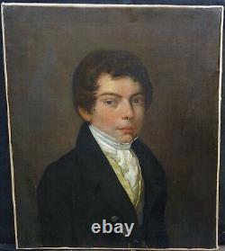 Superb Portrait of a Man from the Louis XVIII Era Oil/Canvas from the 19th Century