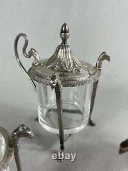 Superb Solid Silver Condiment Service from the Empire Period, Early 19th Century