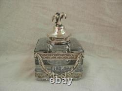 Superb cut crystal and silver inkstand, Empire style, 19th century.