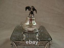 Superb cut crystal and silver inkstand, Empire style, 19th century.