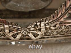 Superb cut crystal and silver inkstand, Empire style, 19th century.