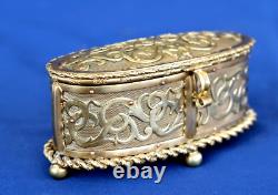 TAHAN Paris Jewelry Box Set Gilded Bronze Napoleon III Era 19th Century
