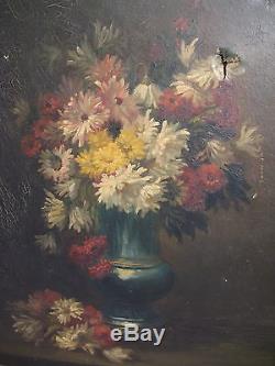 Table Oil On Canvas Signed Coppenolle Bouquet Of Flowers Nineteenth Century