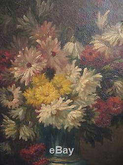 Table Oil On Canvas Signed Coppenolle Bouquet Of Flowers Nineteenth Century