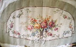 Tapestry Project-gouache-aubusson-flowers-bouquet-rose-time XIX Eme-dalhias
