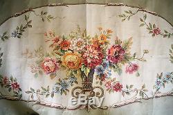 Tapestry Project-gouache-aubusson-flowers-bouquet-rose-time XIX Eme-dalhias