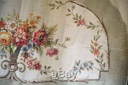 Tapestry Project-gouache-aubusson-flowers-bouquet-rose-time XIX Eme-dalhias