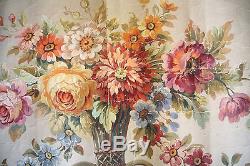 Tapestry Project-gouache-aubusson-flowers-bouquet-rose-time XIX Eme-dalhias