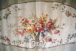 Tapestry Project-gouache-aubusson-flowers-bouquet-rose-time XIX Eme-dalhias