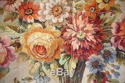 Tapestry Project-gouache-aubusson-flowers-bouquet-rose-time XIX Eme-dalhias