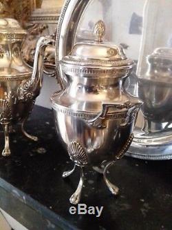 Tea / Coffee Service Empire Malmaison XIX Silver Metal Napoleon III