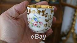 Tea Or Coffee Service Porcelain Paris, Flower Decor, Time XIX