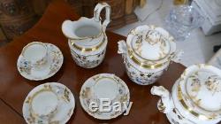 Tea Or Coffee Service Porcelain Paris, Flower Decor, Time XIX