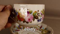 Tea or Chocolate Cup in Painted Porcelain with Flowers, 19th Century