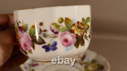 Tea or Chocolate Cup in Painted Porcelain with Flowers, 19th Century