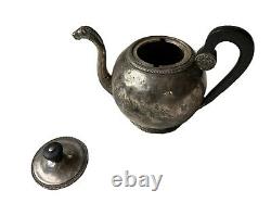 Teapot Pourer Silver Massif 2nd Rooster Arms Blazon Ecu Heatau Époque XIX Ème