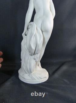 The Bather After Falconet, Porcelain Biscuit Sculpture, 19th Century