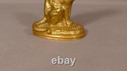 The Cat By Clovis Edmond Masson, Bronze Statuette Golden Era Xixth