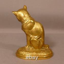 The Cat By Clovis Edmond Masson, Bronze Statuette Golden Era Xixth