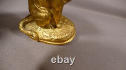 The Cat By Clovis Edmond Masson, Bronze Statuette Golden Era Xixth