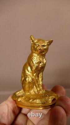 The Cat By Clovis Edmond Masson, Bronze Statuette Golden Era Xixth