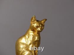 The Cat by Clovis Masson and Susse Brothers, Animal Bronze from the Late 19th Century