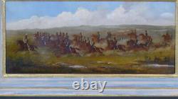 The Charge of the Cavalry, Oil on Canvas from the 19th Century, Military Painting