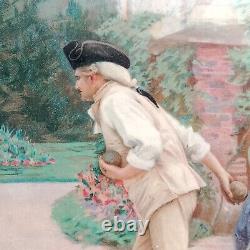 The Chromo Part 1880 Large Period Frame 70 x 54 cm Boules Game