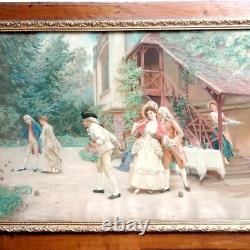 The Chromo Part 1880 Large Period Frame 70 x 54 cm Boules Game