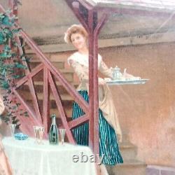 The Chromo Part 1880 Large Period Frame 70 x 54 cm Boules Game
