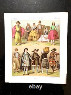 The Historical Costume Racinet Spain 12 Color Plates of the Period 1888