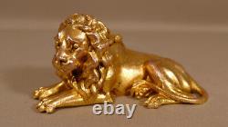 The Lion, Golden Bronze Statue from the 19th Century.