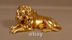 The Lion, Golden Bronze Statue from the 19th Century.