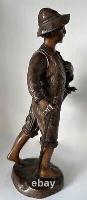 The Little Goose Seller, Bronze Sculpture from the late 19th century