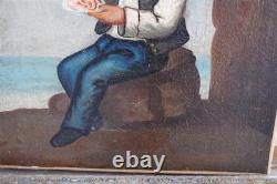 The Pasta Eater, Italian painting, 19th century
