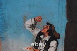 The Pasta Eater, Italian painting, 19th century