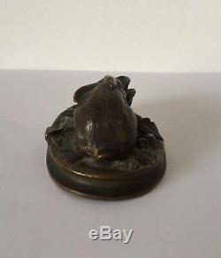 The Small Rabbit And Cabbage, Animal Subject Of Bronze Era Nineteenth Century