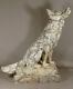 The Wolf, 61 Cm, Marble Animal Sculpture Statue, Late 19th Century Era