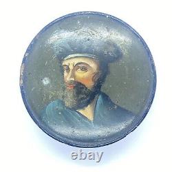 Tobacco Box Era XIX Th Painted Antic Paint Snuff Box