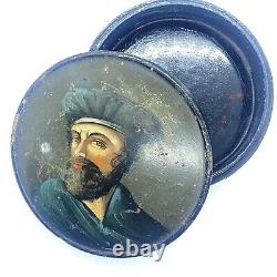 Tobacco Box Era XIX Th Painted Antic Paint Snuff Box