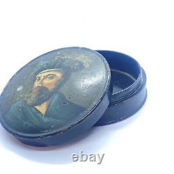 Tobacco Box Era XIX Th Painted Antic Paint Snuff Box