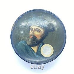 Tobacco Box Era XIX Th Painted Antic Paint Snuff Box