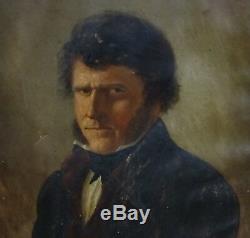Toussaint Pillet Portrait Of A Man Epoque Nineteenth Century Oil Vendée