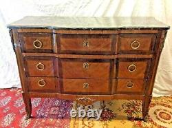 Transitional Style Commode in Marquetry from the Mid 19th Century